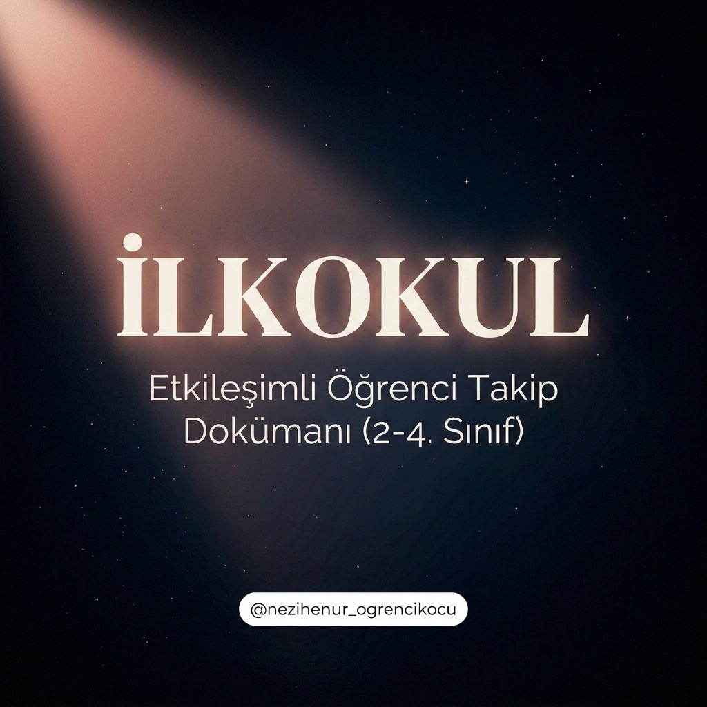 İlkokul Etkileşimli Öğrenci Takip Dokümanı (2, 3 ve 4. sınıf)